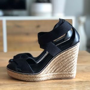 Tory Burch black Adonis Wedge